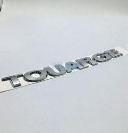 3D Silver Touareg Lettering Logo Bright Chrome ABS Rear Trunk Badge Emblem Sticker For VW 6039429