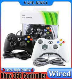 New USB Wired Xbox 360 With Logo Joypad Gamepad Black Controller With Retail box Fast ship8382913