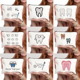 tooth and Dentist Graphic pattern Makeup Storage Bags Portable Travel Snack Bag Pencil Case For Child Women's Bag Cosmetics y0KX#