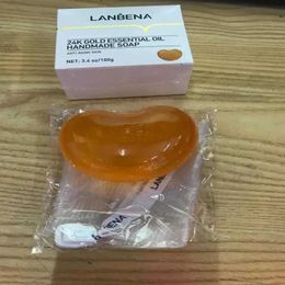 Handmade Soap LANBENA 24K Gold Handmade Soap 100g Facial Cleansing Essential Oil Soap Moisturizing Tea Tree Oil Soap With Foaming Net New 240416