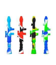 Silicone pipe Collectors Mini Water Pipes with Titanium Nail 10mm Concentrate Dab Straw Oil Rigs8449193