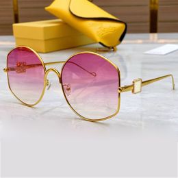 Designers fashionable circular metal frame sunglasses womens color changing decorative mirror LW40109U high quality mens UV400 resistant sunglasses