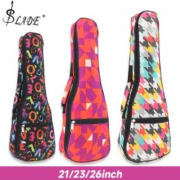 Hanger 21/23/26 Inch Waterproof Ukulele Bag 5Mm Sponge Soft 600D Oxford Fabric Thicked Ukulele Case Mini Guitar Double Strap Backpack