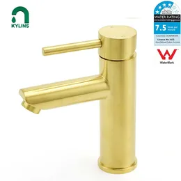 Bathroom Sink Faucets KYLINS Brushed Gold Faucet For Washing Tapware Washbasin Tap Mixer Bathtub Bath Taps Home