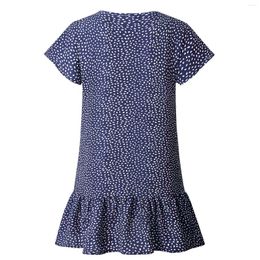 Casual Dresses Women's Floral Print Dress Summer Short Sleeve V-Neck For Home Office Outfit