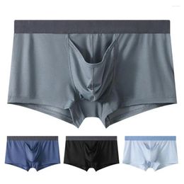Underpants Men Boxers Cotton Color Matching Elephant Nose U Convex Thin Mid Waist Soft Quick Dry Breathable Underwear