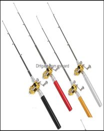 Spinning Rods Sports Outdoors Mini Portable Pocket Fish Pen Aluminium Alloy Fishing Rod Pole Reel Pesca Whole Drop Delivery8979827