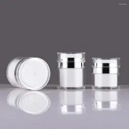 Storage Bottles 50ml Press Cream Travel Vacuum Bottle Acrylic Refillable Airless Pump Lotion Cosmetic Container