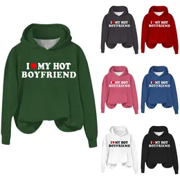 Gym Clothing I Love My Boyfriend Women's Confession Lightweight Pullover Women Casual Womens Hoodies Zip Up Tunic Sweatshirt