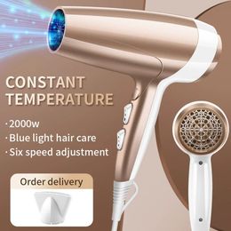 2000W Quick Hairdryer Cold Wind Hair Dryer Style Hair Dryer Professional Blow Dryer Suitable for Home Salon Blue Light Care 240415