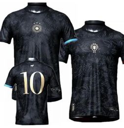 Argentina Portugal 2023 2024 La Pulga Soccer Jersey Black Shirt Uniform