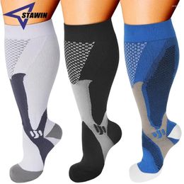 Sports Socks 1 Pair Compression For Men And Women 20-30 MmHg Outdoors Running Travel Nurses Athletic