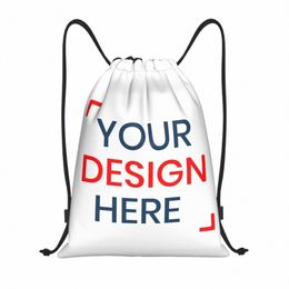 custom Custom Customise Logo Drawstring Backpack Bags Women Men Lightweight Your Design Here Gym Sports Sackpack Sacks for Yoga 87Y5#