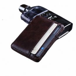 men Mey Pouch High Quality Leather C Holder Ultra thin Card Pouch Mini Walle Small Storage Bags V22g#
