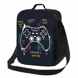 video Game Weap Gamer Play Gaming Insulated Lunch Bag Tote Handbag Food Ctainer Cooler Pouch for Beach School Work Office 75y3#