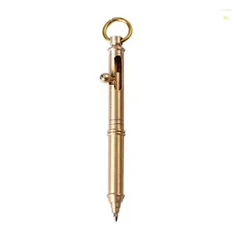 Action Pen Brass Ballpoint With Key Ring Smooth To Write For Men Women Dropship