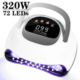 Powerful 320W 72 LEDs Professional Nail Dryer With Automatic Sensing LED Nail Lamp For Curing All Gel Nail Polish Drying Lamp 240416