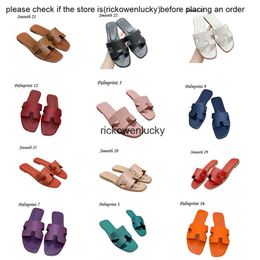 H Shoes Quality Sandal 2024 Designer Style Lady Outwear Best Leisure Vacation Beach Slides Flat Bottom Slippers Fashion Genuine Leather for Women Size 35-42