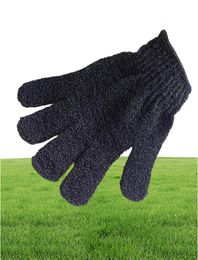 Exfoliating black Spa Bath Gloves nylon Brush Scrub Shower Gloves Scrubber3811282