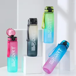 Water Bottles 700ml Plastic Gradient Colour Bottle Portable Outdoor Sport Home School Office Cup Drinkware Shaker