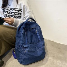 Backpack Denim Junior High School Students Outdoor Zipper College Girls Schoolgbags Wholesale For