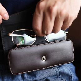 Sunglasses Cases Portable Can Be Hung On Belt Glasses Case PU Leather Waistpack Storage Bag Presbyopic Eyewear Accessories Y240416