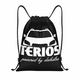 terios Drawstring Backpack Women Men Sport Gym Sackpack Foldable Shop Bag Sack c9EL#
