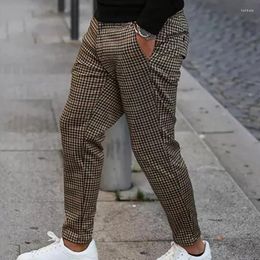 Men's Pants Four Seasons Korea Business Trousers Cotton Comfortable Elastic Plaid Casual Fashion Suit