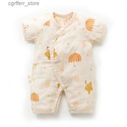 Rompers Baby Girls Boys Clothes Newborn Summer Thin Jumpsuit Infant Muslin Cotton Shorts Sleeve Romper 0-24 Month L410