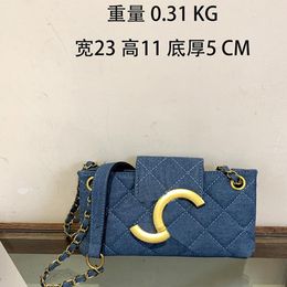 Vintage Large Letters Messenger Bag Diamond Lattice Leather Wallet Fashion Denim Shoulder Bags Unisex Chains Coin Purse Designers Classic Handbag