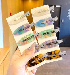 Simple Leopard Seamless HairClip Women Acetate Sheet No Bend Bangs Clip Hairpins Hair Styling Tool1561563