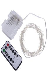 8 Modes Remote Controller String Lights 5M 50LEDs 10M Timer Function Silver Wire Outdoor LED Fairy String Lights Battery Operated 6764420