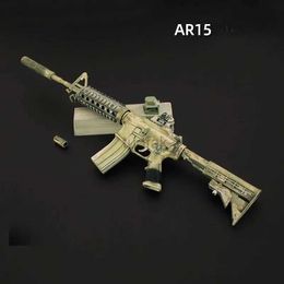 Gun Toys 1 3 M416 Scale Ghost 9 Gun Toy Miniature AR15 Rifle Sniper Model Assemble Disassemble Build Kit Collection Toy Birthday Gifts 240416