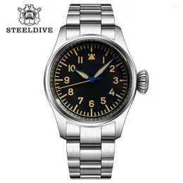 Wristwatches SD1928A Arrival No Logo C3 Green Luminous 39MM Simple Design NH35 Automatic 200M Waterproof Dive Watch Reloj With 10MM Crown