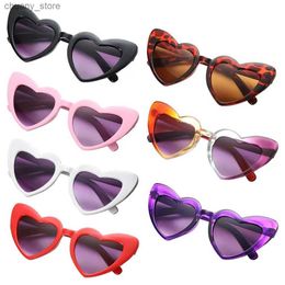 Sunglasses Vintage Heart-Shaped Glasses Kids Heart Sunglasses Toddler Sunglasses for Boys Girls 3-9 Years Y240416