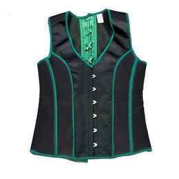 Men Shaping Clothes Tightfitting Tops Abdomen Corset Crops Slimming Waist Trainer With Bones Lace Up Buttons Vintage Waistcoat 240407