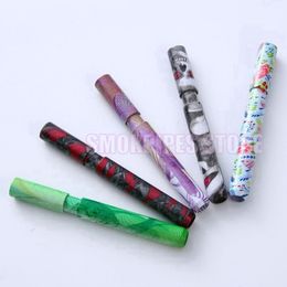 Colorful Pattern Aluminium Alloy Smoking Catcher Taster Bat One Hitter Pipes Portable Innovative Filter Spring Clean Dry Herb Tobacco Cigarette Holder Tips DHL