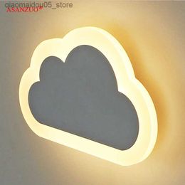 Lamps Shades Modern LED childrens bedroom decoration cloud wall lamp acrylic and iron living room wall lamp AC85-265V childrens LED wall lamp brightness Q240416