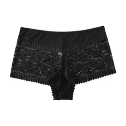 Women's Panties Breathable Triangle Lace Stretch Mid Rise Briefs Widen Waistband Nude Feeling Non-Trace Knickers Ladies Sexy