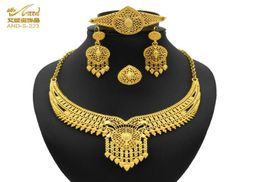 Earrings Necklace Bridal Jewellery Set 24K Gold African Nigerian And Earring Ethiopian Bridesmaid Gift Wedding Jewellery4217648
