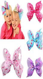 20 colors handmade Hairpin Baby bow Barrettes Bowknot Hairpins Kids Infants Hair Accessories Ribbed Unicorn Girl JOJO Bow Card HJG2834898
