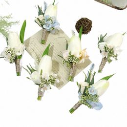 white Boutniere Wedding Accories Handmade Bride Frs Bridesmaid Brooch pins corsage wedding F4SJ#