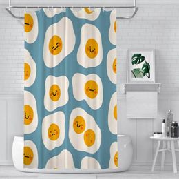 Shower Curtains Cute Egg Pattern Waterproof Fabric CreativeBathroom Decor With Hooks Home Accessories