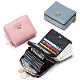 Genuine leather women designer wallets cowhide lady short style clutchs female fashion casual coin zero card purses no832