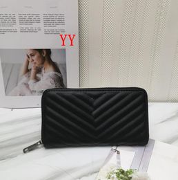 Fashion women clutch wallet pu leather wallet single zipper wallets lady ladies long classical purse with orange box card4726064