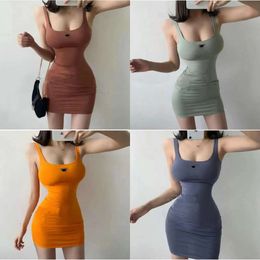 Clothing Woman Casual Short Sleeve Summer Womens Dress Camisole Skirt Outwear Slim Style with Budge Designer Lady Sexy Dresses A010 es