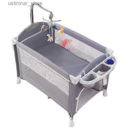 Baby Cribs Hot Sale In Stock Oem Movable Baby Bedside Bed Baby Game Bed With Toys Customized Folding Baby Crib For 0-6years In Stock L416