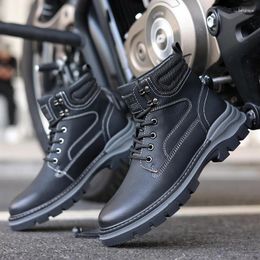 Stiefel Männer Schuh echtes Leder 2024 Fashion Classic Comfy Style Casual Schuhe Hochwertige Wintermotorrad