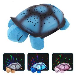 New Creative Turtle LED Night Light Luminous Plush Toys Music Star Lamp Projector Toys for Baby Sleep 3 Colors5611547