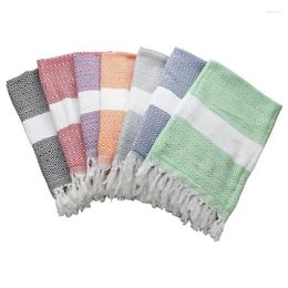 Towel 100x180cm Turkish Style Travel Camping Shawl Sunscreen Tassel Tapestry Bath Soft Terry Cloth Striped Adult Beach Towels